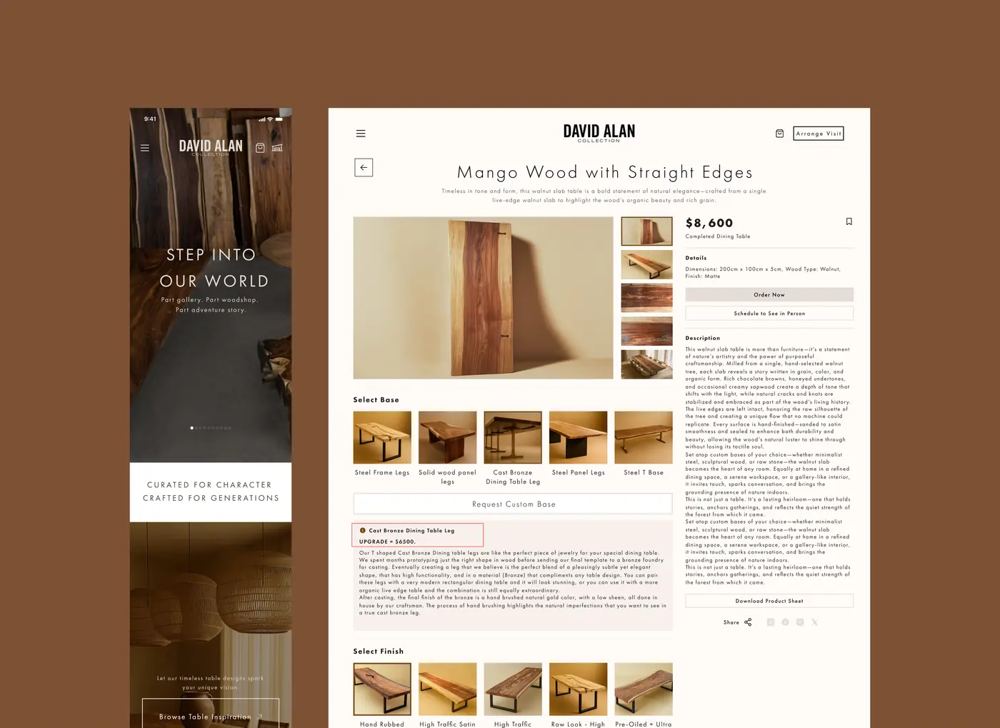 David Alan Collection website design