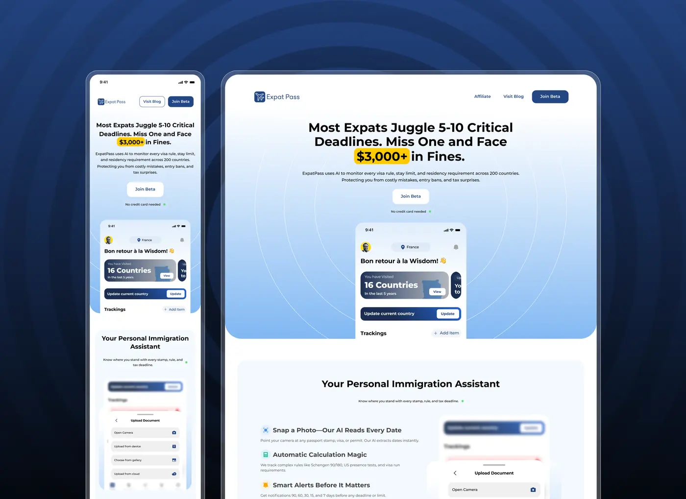 ExpatPass website design
